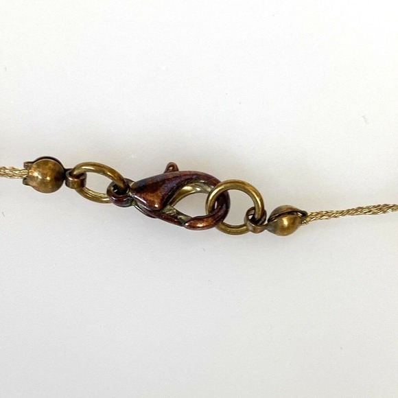 Necklace Amber Floral Lampwork Glass Beaded Necklace Pretty Bohemian Chic 30” - Picture 8 of 12